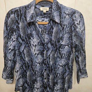 L’AGENCE Ryan Snakeprint Button Down Blouse – Size XS – Originally $395